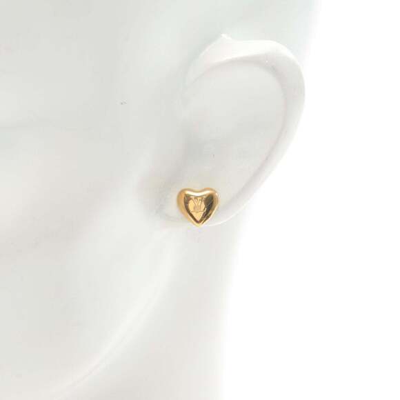 LOUIS VUITTON Gold Heart Earrings - Picture 3 of 5